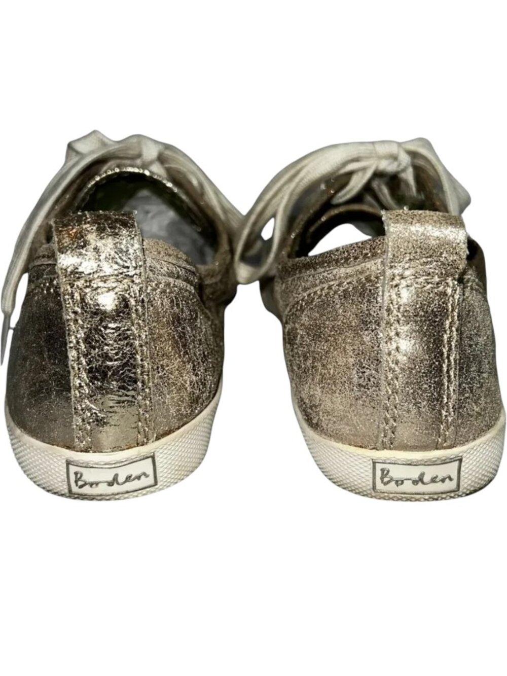 Boden Gold Metallic Canvas Low-Profile Sneakers EU 38 US 7 - Picture 2 of 10